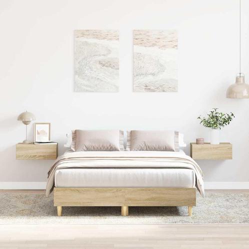 vidaXL Bedframe zonder matras 120x200cm spaanplaat sonoma, Huis en Inrichting, Slaapkamer | Bedden, Nieuw, Verzenden