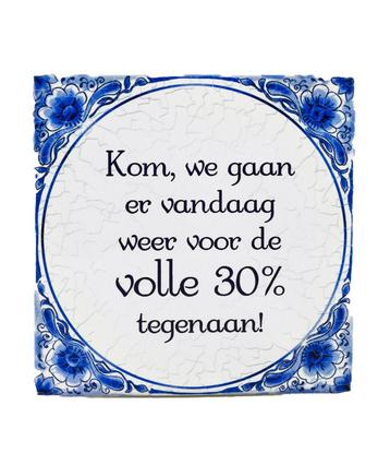Delfts Blauw Tegel 30% 14,5cm, Verzenden