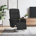 vidaXL Massagestoel verstelbaar met voetensteun stof zwart, Huis en Inrichting, Fauteuils, Verzenden, Nieuw