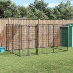 vidaXL Hondenkennel met dak 7,26 m² staal, Verzenden, Nieuw
