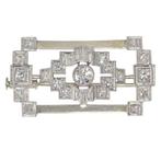 Broche - 18 karaat Platina, Witgoud -  1.49ct. tw. Diamant, Handtassen en Accessoires