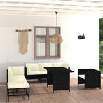 vidaXL 8-delige Loungeset met kussens poly rattan zwart, Tuin en Terras, Tuinsets en Loungesets, Verzenden, Nieuw, Loungeset
