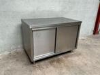 RVS Werktafel met schuifdeuren 120 cm, Zakelijke goederen, Ophalen of Verzenden, Gebruikt, Inox Meubilair