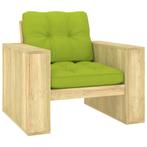 vidaXL Chaise de jardin avec coussins vert vif Bois de, Verzenden