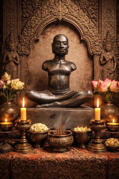 Jayavarman VII beeld - Beeld - Cambodja (Zonder, Antiek en Kunst, Kunst | Niet-Westerse kunst