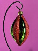 Due Esse: conische kerstbal in groen en rood, glas -, Diversen, Nieuw