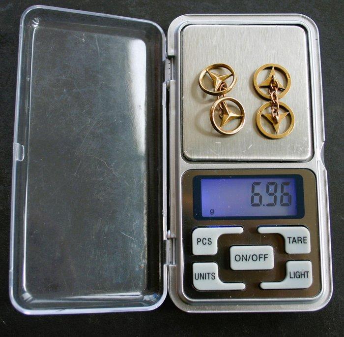 Manchetknopen - 9 kt. Geel goud, Handtassen en Accessoires, Antieke sieraden