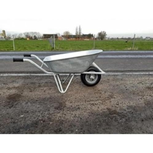Kruiwagen vuurverzinkt 130liter ronde neus met kunststof, Doe-het-zelf en Bouw, Transportwagens, Nieuw