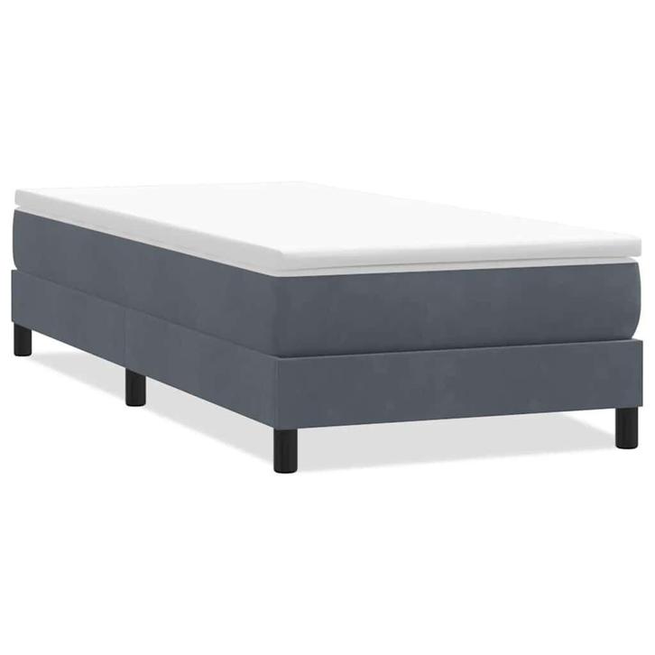 Boxspring 90x210 cm Donkergrijs | Retour Deal | 40% Korting!, Huis en Inrichting, Slaapkamer | Boxsprings, 90 cm, 210 cm, Grijs