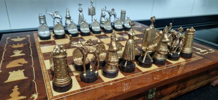 Schaakspel - Ajedrez de LUJO Salvador Dalí - Houten van, Antiquités & Art, Curiosités & Brocante