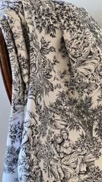 Tissu double largeur toile de Jouy blanc et noir pour