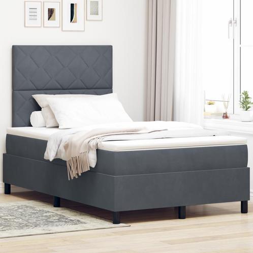 vidaXL Boxspringbed met Matras Donkergrijs Klein Dubbel, Huis en Inrichting, Slaapkamer | Bedden, Nieuw, Verzenden