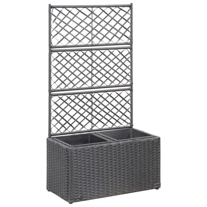 vidaXL Latwerkplantenbak verhoogd met potten 58x30x107 cm, Tuin en Terras, Bloempotten, Nieuw, Verzenden