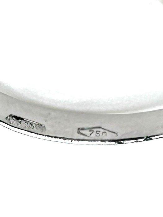 Zonder Minimumprijs - Ring - 18 karaat Witgoud Saffier -, Handtassen en Accessoires, Ringen