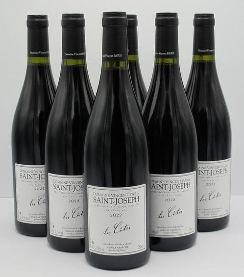 2022 Vincent Paris Les Côtes - Saint-Joseph - 6 Bouteilles, Verzamelen, Wijnen