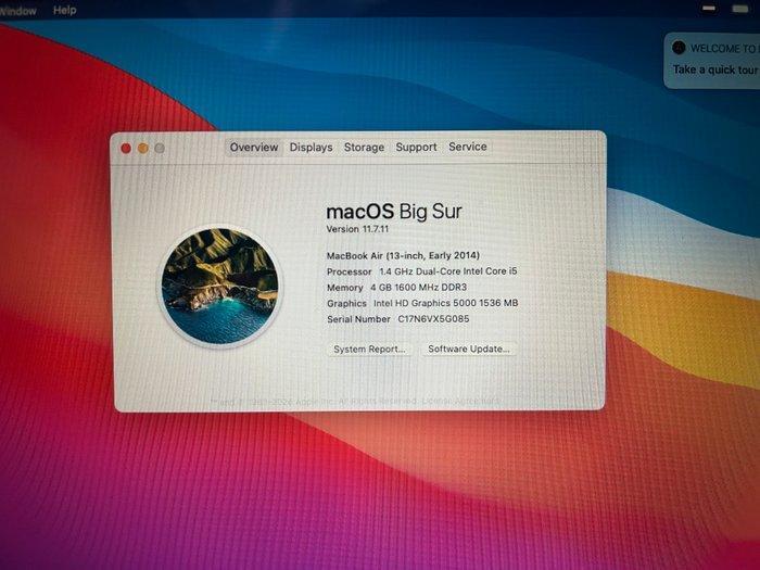 Apple Macbook Air 2014 (A1466) 13inch 1,4Ghz INTEL i5, 4GB,, Games en Spelcomputers, Spelcomputers | Overige Accessoires