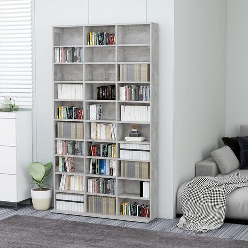 vidaXL Cd-kast 102x16x177,5 cm bewerkt hout betongrijs, Huis en Inrichting, Woonaccessoires | Cd- en Dvd-rekken, Nieuw, Verzenden