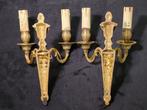 Wandkandelaar (2) - Verguld brons - Bronzen muurdecoraties, Antiek en Kunst