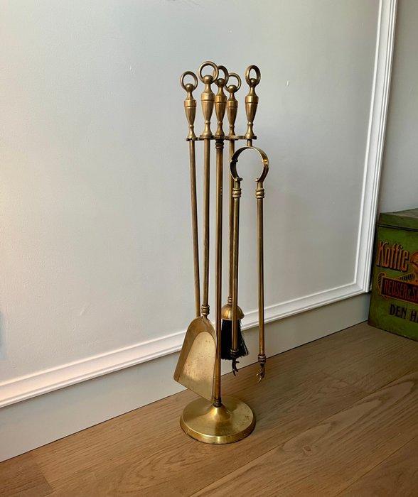 Openhaard accessoire - Messing - Haardset, Antiek en Kunst, Curiosa en Brocante