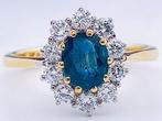 Ring - 18 karaat Geel goud Saffier - Diamant, Nieuw