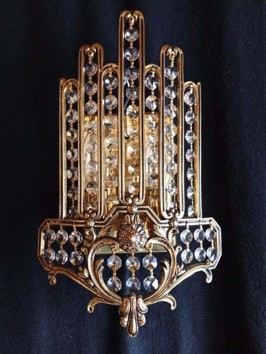 Wandlamp - Brons, Kristal - grote appliqué, Antiek en Kunst, Curiosa en Brocante