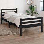 vidaXL Cadre de lit Noir Bois massif 100x200 cm