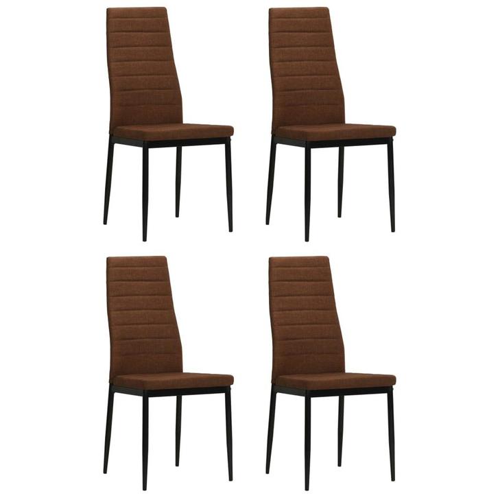 vidaXL Eetkamerstoelen 4 st stof bruin, Huis en Inrichting, Stoelen, Nieuw, Verzenden