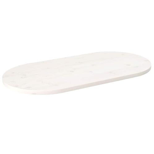 vidaXL Tafelblad ovaal 90x45x2,5 cm massief grenenhout wit, Huis en Inrichting, Tafelonderdelen, Nieuw, Verzenden