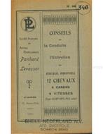 1921 PANHARD & LEVASSOR INSTRUCTIEBOEKJE FRANS