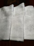 (6) - 6 serviettes en lin soie monogramme ET - Tafelkleed -, Antiquités & Art, Tapis & Textile