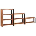 vidaXL Boekenplank 3 pcs Bruin 80 x 30 x 110 cm Massief, Huis en Inrichting, Verzenden, Nieuw