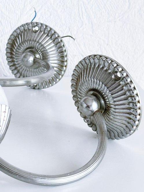 Wandlamp (2) - Opalglas Verlichting - Glas, Metaal - Franse, Antiek en Kunst, Curiosa en Brocante