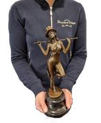 Beeld, Bronze: Revue Dancer - 36 cm - Brons, Marmer
