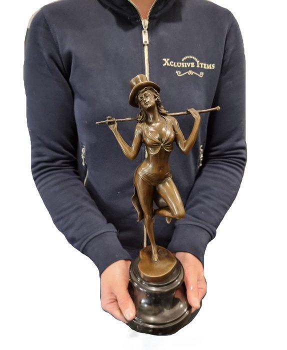 Beeld, Bronze: Revue Dancer - 36 cm - Brons, Marmer, Antiek en Kunst, Curiosa en Brocante