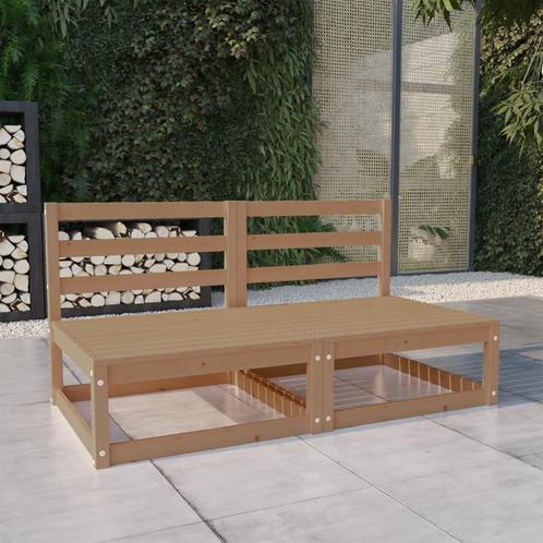 vidaXL Tuinbank 2-zits massief grenenhout honingbruin, Tuin en Terras, Tuinsets en Loungesets, Nieuw, Verzenden