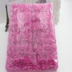 Actie mini foamrose met tule rosered fuchsia bulk pak 144 st, Nieuw