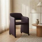 Leren eetkamerstoel Icon - Toledo Merlin (donkerpaars), Maison & Meubles, Ophalen of Verzenden