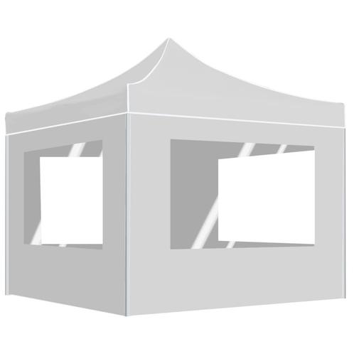 vidaXL Partytent inklapbaar met wanden 3x3 m aluminium wit, Tuin en Terras, Partytenten, Nieuw, Verzenden
