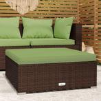 vidaXL Repose-pied de jardin et coussin Marron 70x70x30, Verzenden, Neuf