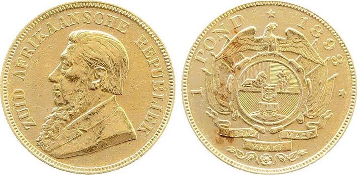 1 Pfund Sued Afrika 1 Pound goud Suedafrika 1893 vorzuegl..., Postzegels en Munten, Munten en Bankbiljetten | Toebehoren, Verzenden