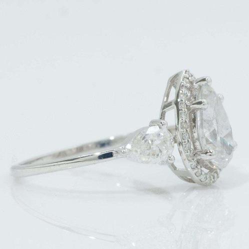 Verlovingsring - 14 karaat Witgoud - 1.54ct. tw. Diamant, Handtassen en Accessoires, Antieke sieraden