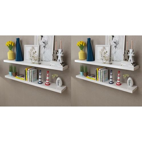vidaXL Wandplanken 4 st 120 cm wit, Huis en Inrichting, Kasten | Wandmeubels, Nieuw, Verzenden