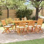 vidaXL Vouwstoel 8 pcs Wit 49 x 57,5 x 92cm Massief, Tuin en Terras, Verzenden, Nieuw