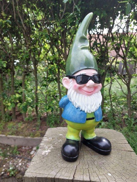 Beeld, funny gnome with sunglasses - 41 cm - polyresin, Antiek en Kunst, Curiosa en Brocante
