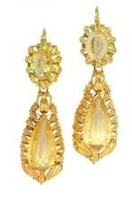 Boucles doreilles - 18 carats Or jaune - Citrine, Géorgie, Nieuw