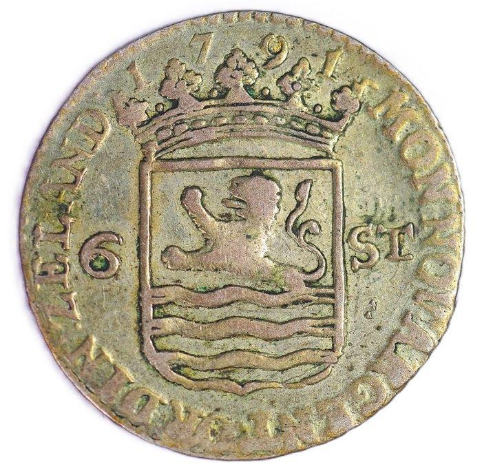 Pays-Bas, Zeeland Scheepjesschelling - 6 Stuiver / 1791 -, Postzegels en Munten, Munten | Nederland