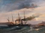 Alfred Godchaux (1839-1907) - English boats at sunset