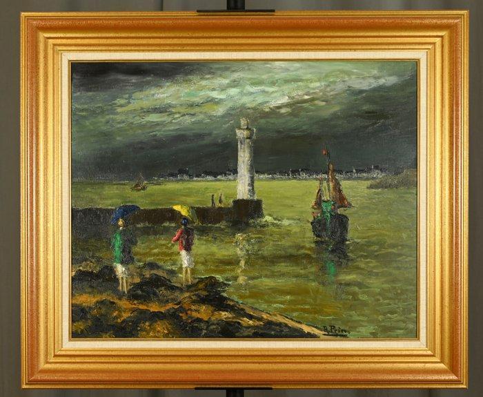 René Prin (1905-1985) - Mogueriec le port, Antiek en Kunst, Kunst | Schilderijen | Klassiek