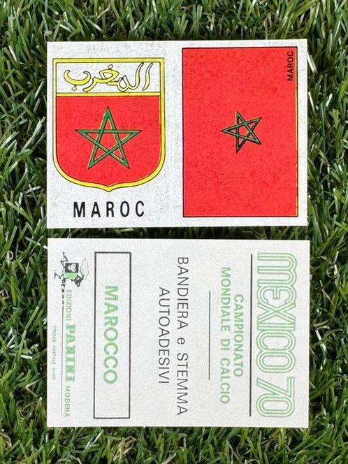 1970 - Panini - Mexico 70 World Cup - Morocco Badge & Flag -, Verzamelen, Overige Verzamelen
