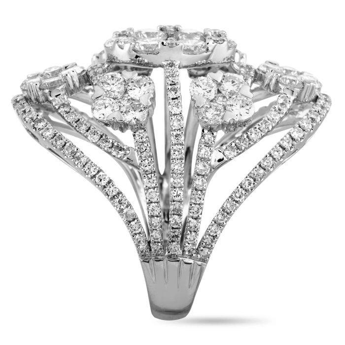 Ring - 18 karaat Witgoud, 18K witgouden 3,85 ct diamanten, Bijoux, Sacs & Beauté, Bagues